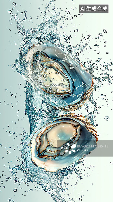 【AI数字艺术】水中得生蚝图片素材
