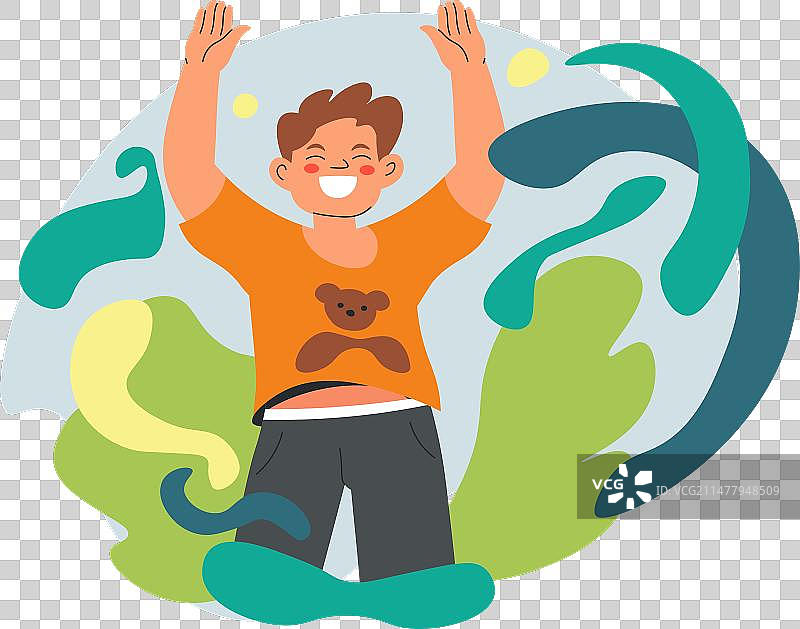 为成功和胜利感到高兴的男人图片素材