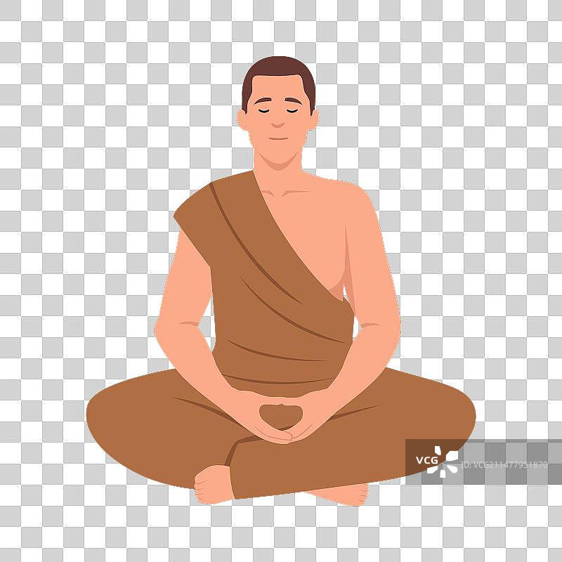 佛教僧侣莲花坐姿冥想图片素材