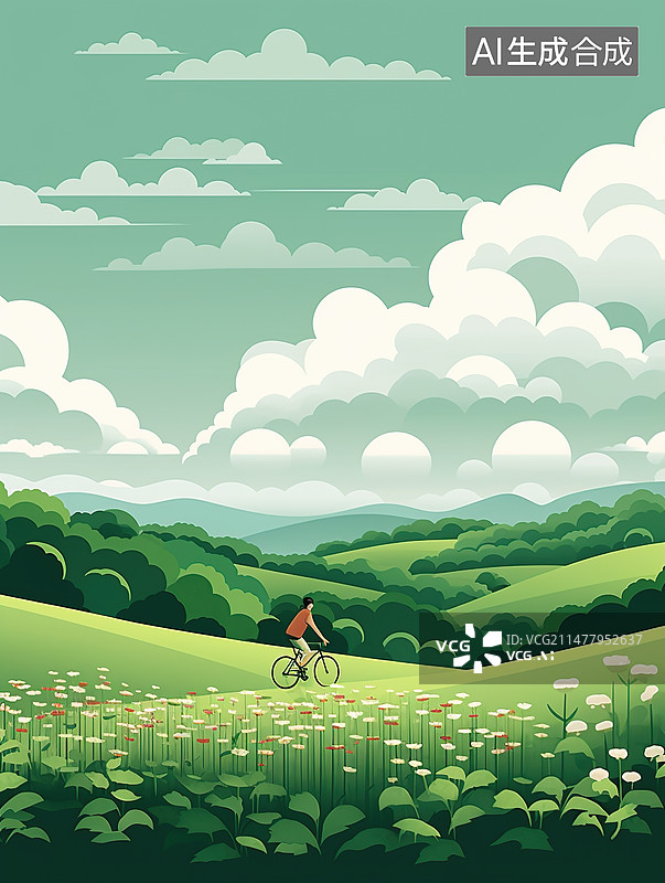 【AI数字艺术】在户外骑行图片素材