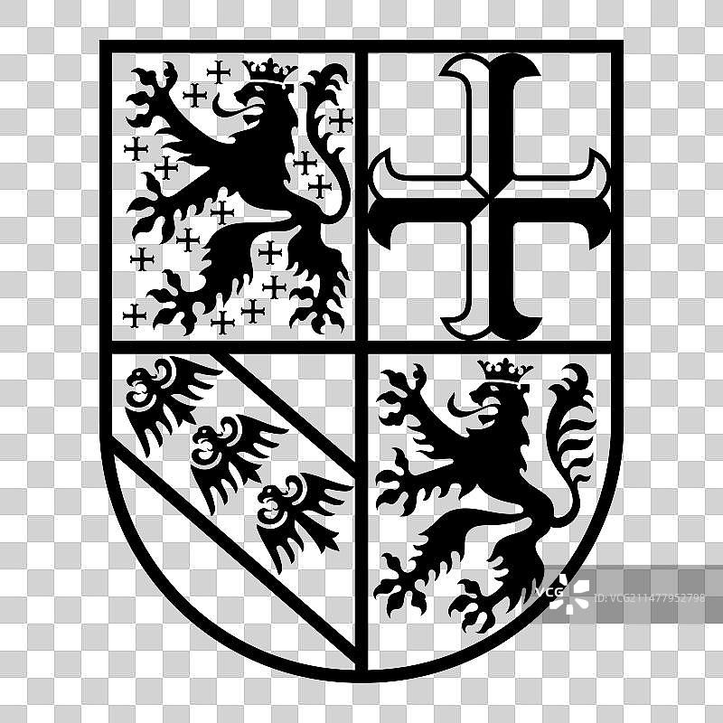 中世纪风格设计纹章盾牌与狮子图片素材