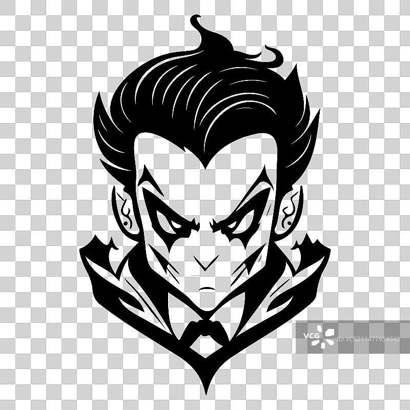 万圣节吸血鬼惊悚手绘草图图片素材