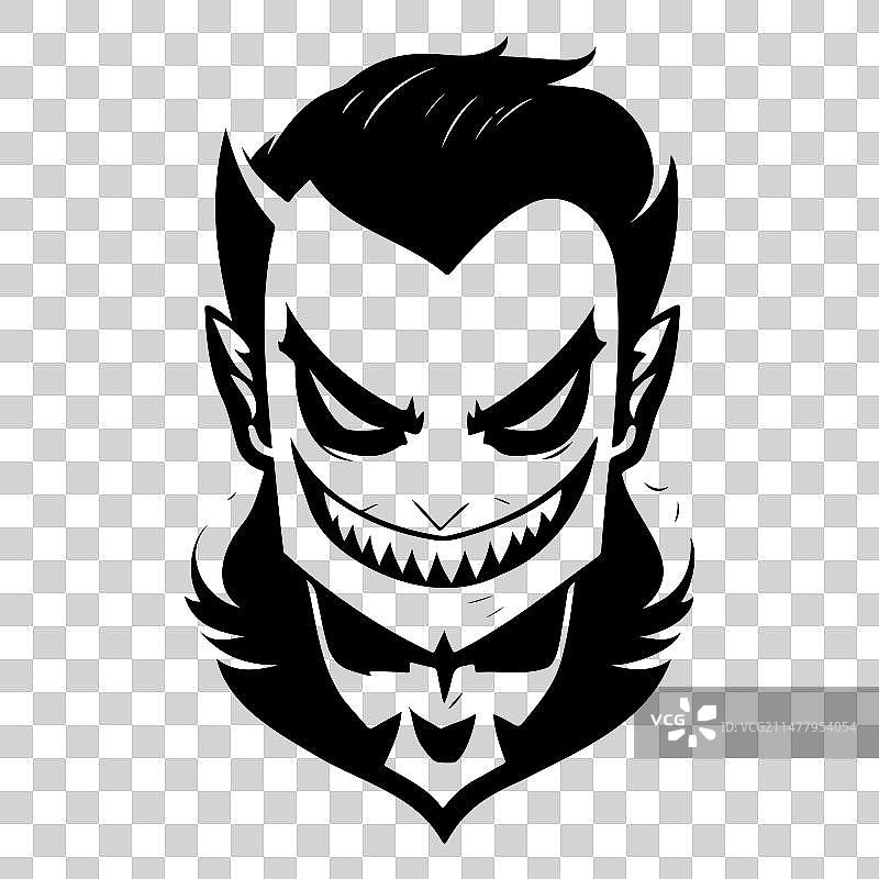 万圣节吸血鬼惊悚手绘草图图片素材