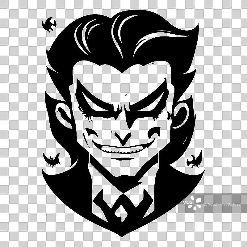 万圣节吸血鬼惊悚手绘草图图片素材