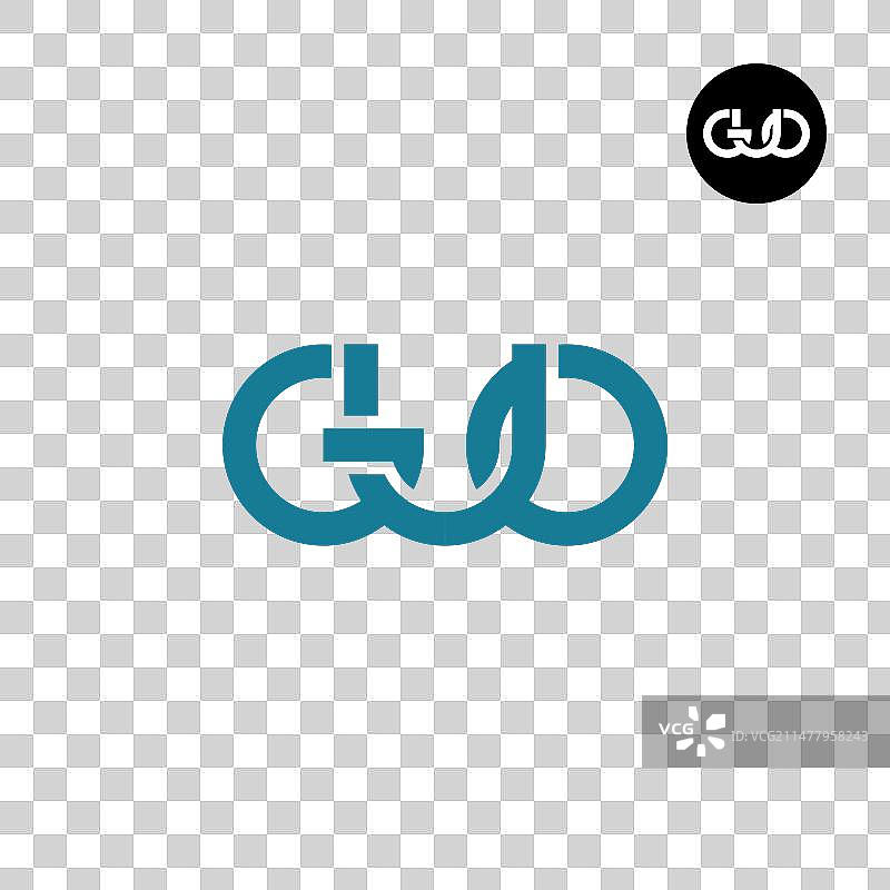 字母GUO花押字标志设计图片素材