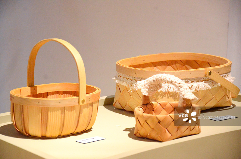 杭州工艺美术博物馆竹编工艺品图片素材