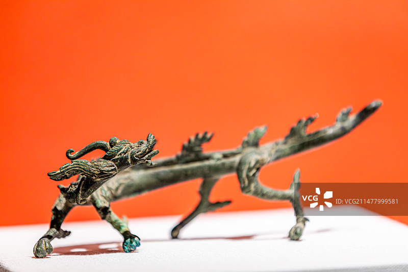 苏州吴文化博物馆馆藏文物，铜龙图片素材