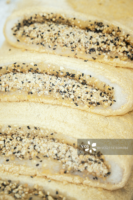 传统美食打糕、驴打滚特写图片素材