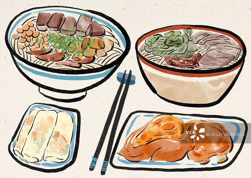 水墨风贵州美食插画图片素材
