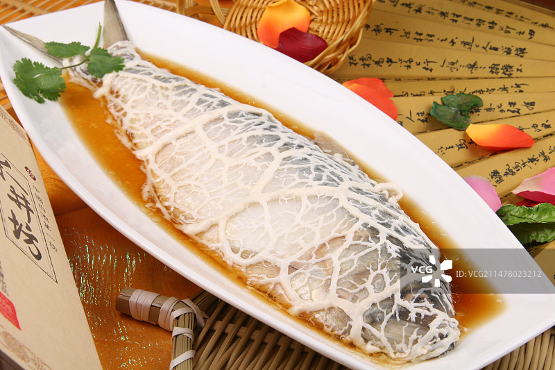 竹网油清蒸鲥鱼图片素材