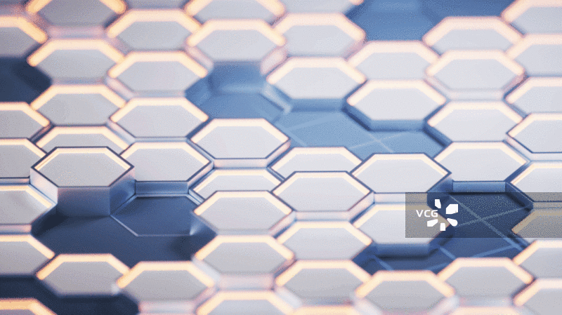 六边形金属材料背景3D渲染图片素材