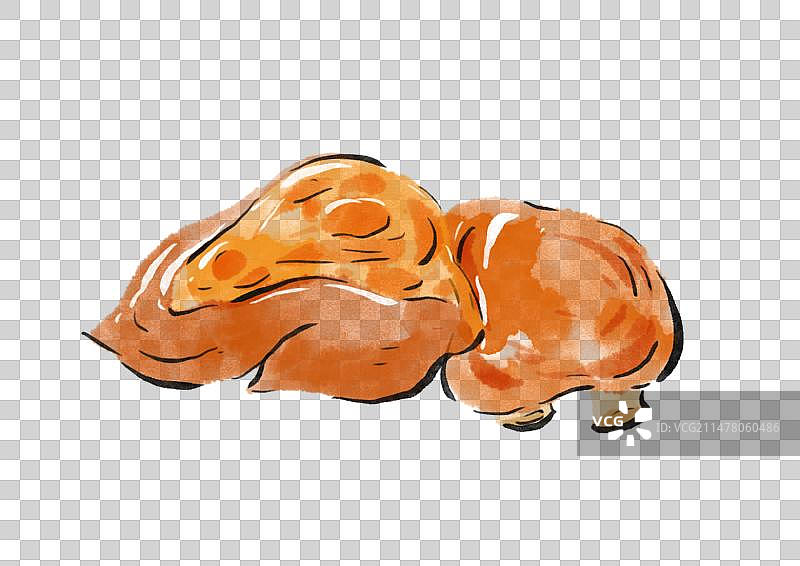 水墨风贵州美食插画元素-状元蹄图片素材