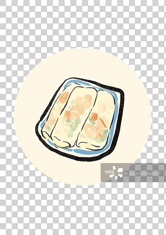 水墨风贵州美食插画元素-小裹卷图片素材