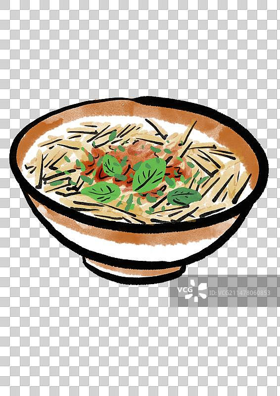 水墨风贵州美食插画元素-折耳根图片素材