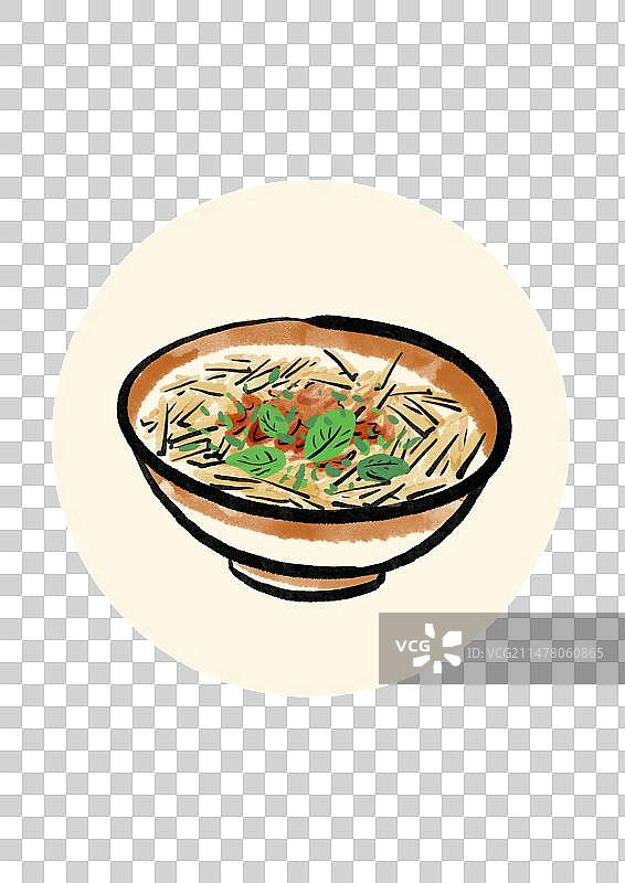 水墨风贵州美食插画元素-折耳根图片素材