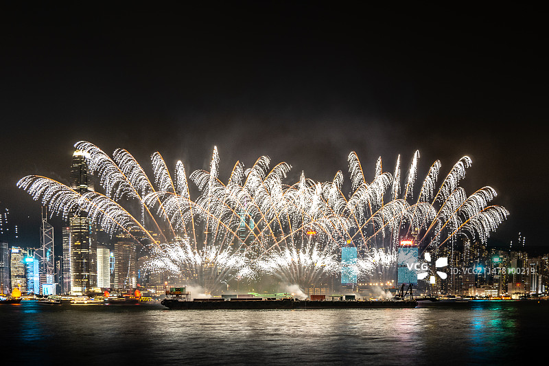 香港西九龙圣诞烟花图片素材