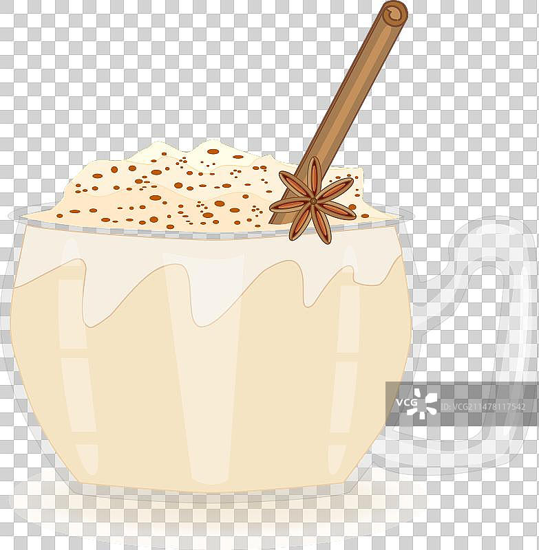 白色背景下的蛋奶酒图片素材