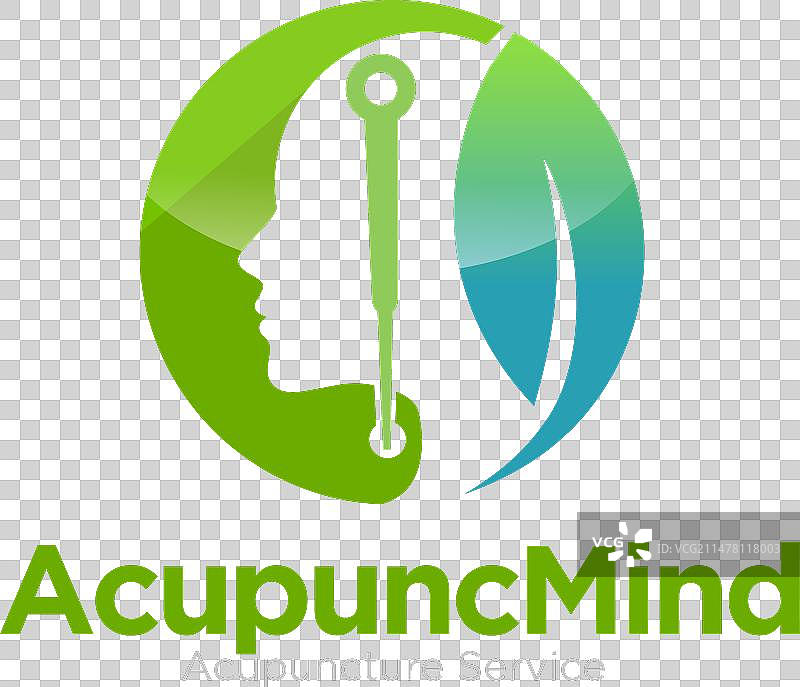 草药的脸部针灸和叶子标志图片素材