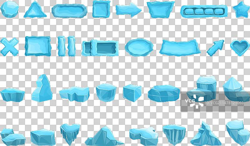 卡通漂浮冰块图标合集图片素材
