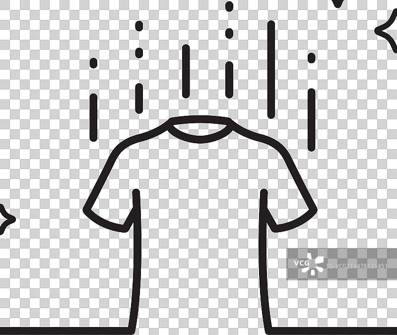 T恤晾干的线条图标，洗衣符号图片素材