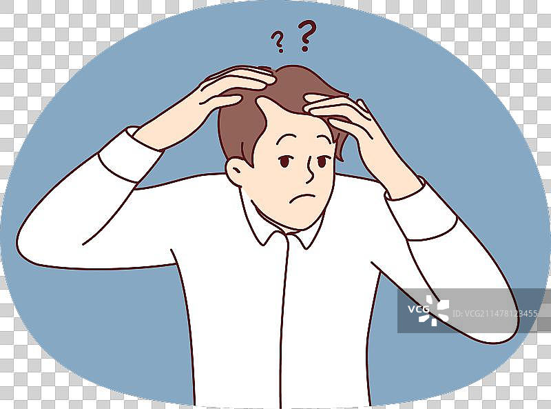为脱发苦恼的男人图片素材