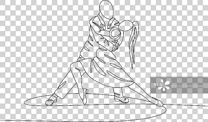 单线双人舞图片素材