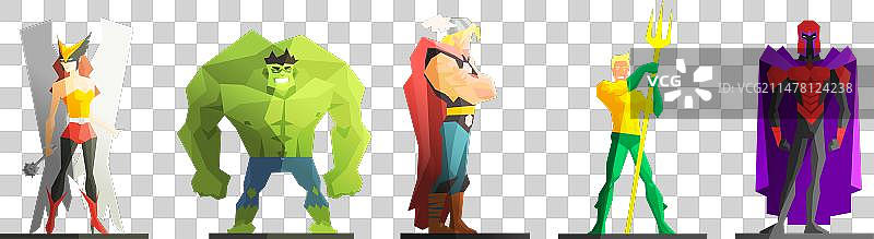 摆姿势的超级英雄角色图片素材