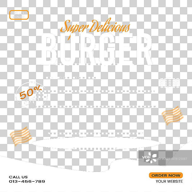 社交媒体汉堡帖子图片素材