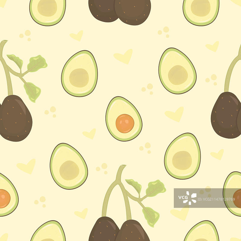 彩色牛油果无缝图案图片素材