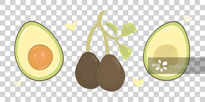 诱人的完整和切开的牛油果图片素材