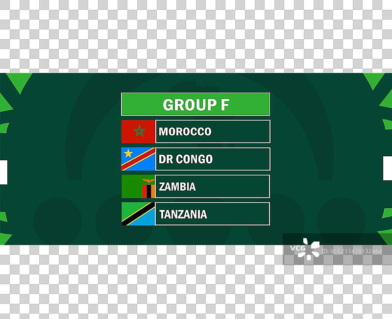 2023年非洲国家队F组旗帜图片素材