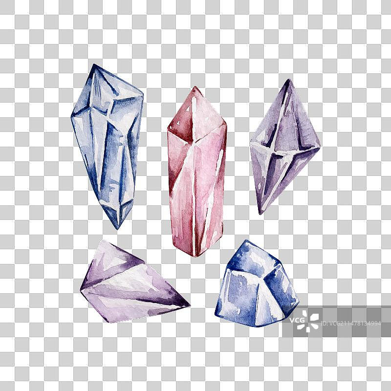 水晶水彩套装图片素材