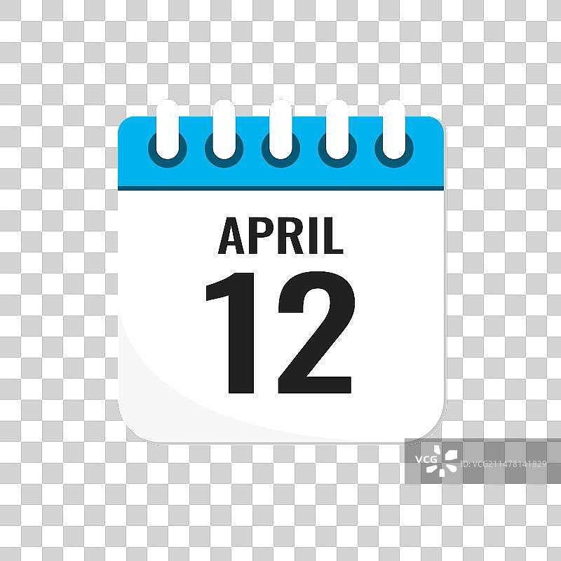 4月12日日历图标图片素材