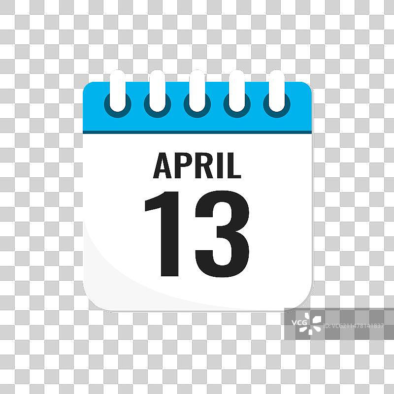 4月13日日历图标图片素材
