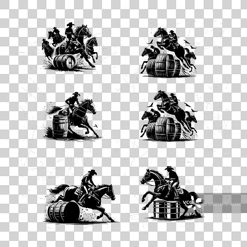 绕桶赛剪影文件图片素材