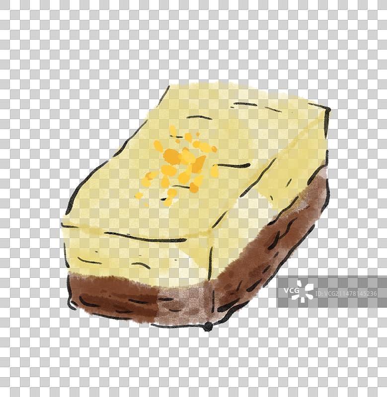 水墨风云南美食插画元素-松糕图片素材