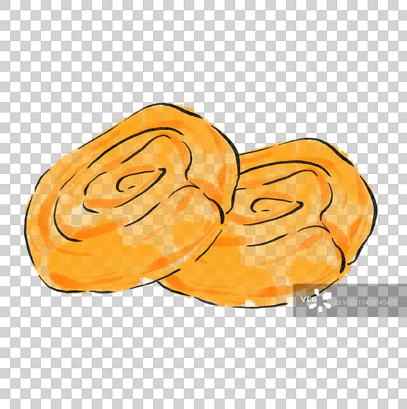 水墨风云南美食插画元素-摩登粑粑图片素材