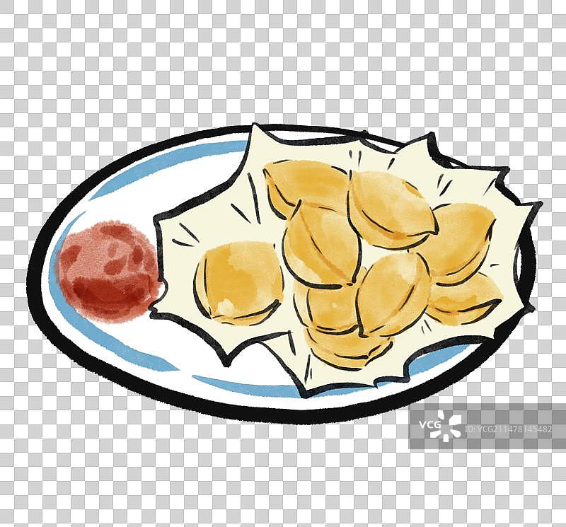 水墨风云南美食插画元素-石屏豆腐图片素材