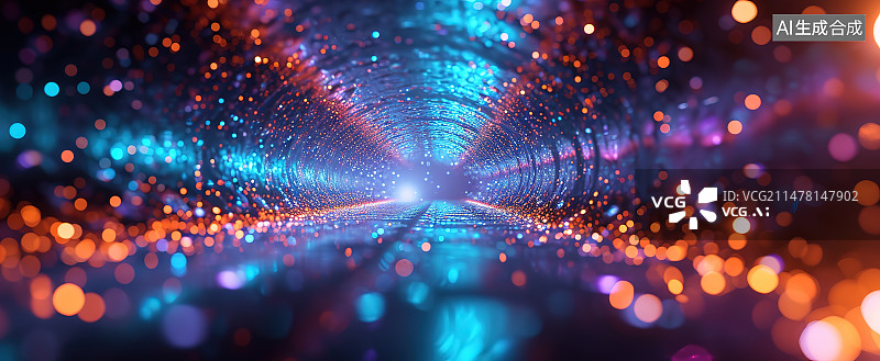 【AI数字艺术】夜间灯光照射下的灯光特写图片素材