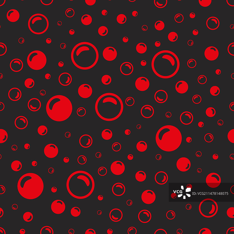 黑色背景上的红色肥皂泡图片素材