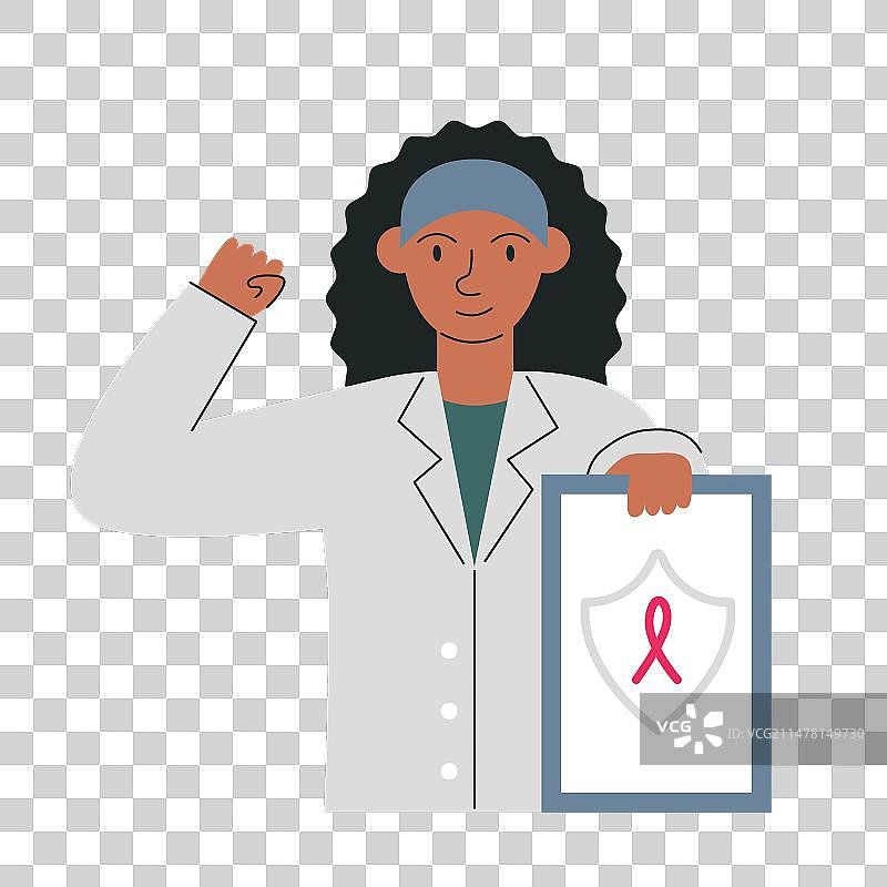 女肿瘤科医生鼓励非洲裔患者图片素材