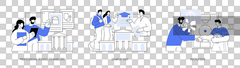 与大学相关的隔离卡通形象图片素材