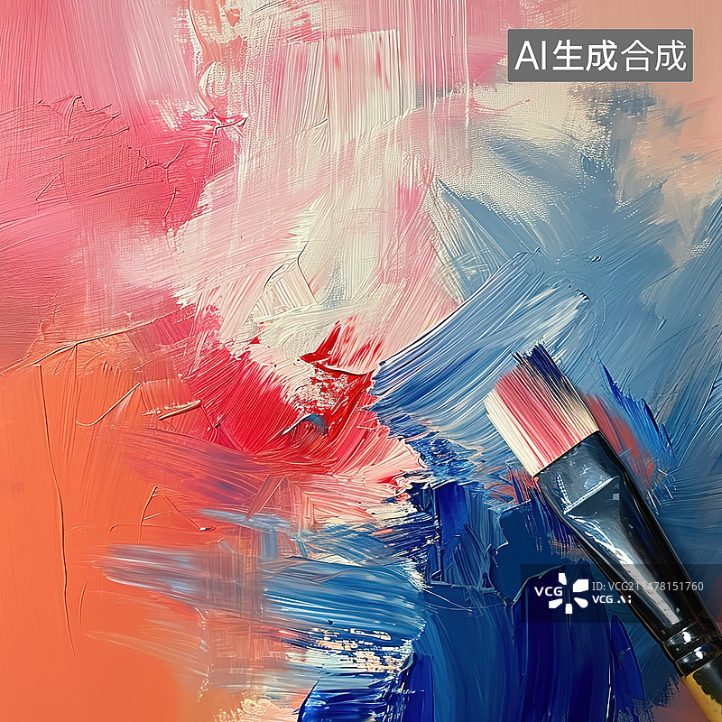 【AI数字艺术】彩色颜料在白色背景上的特写镜头图片素材