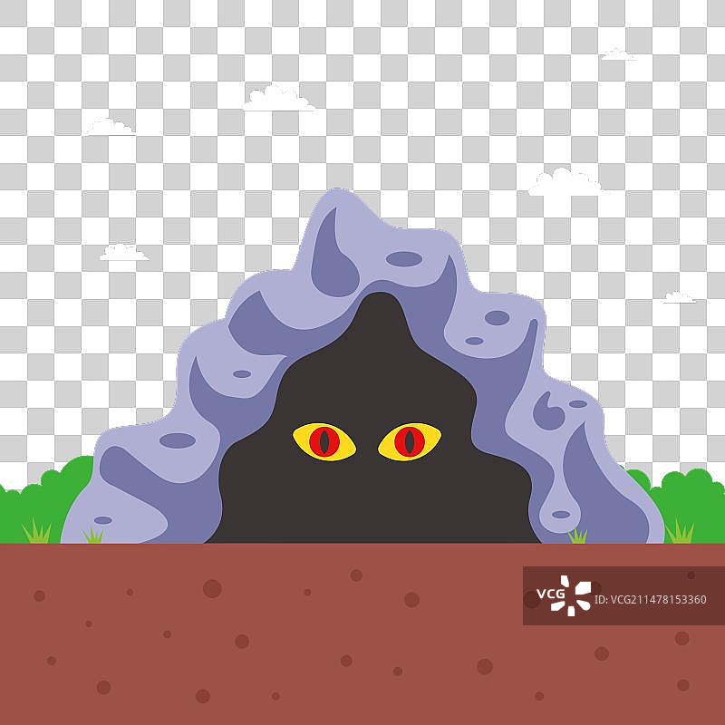 有掠食动物的恐怖洞穴图片素材