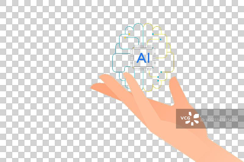 AI大脑或计算机芯片科技概念图片素材