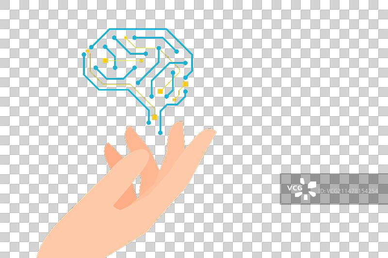 AI大脑或计算机芯片科技概念图片素材