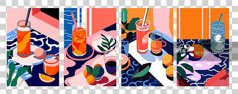 夏季鸡尾酒横幅图片素材