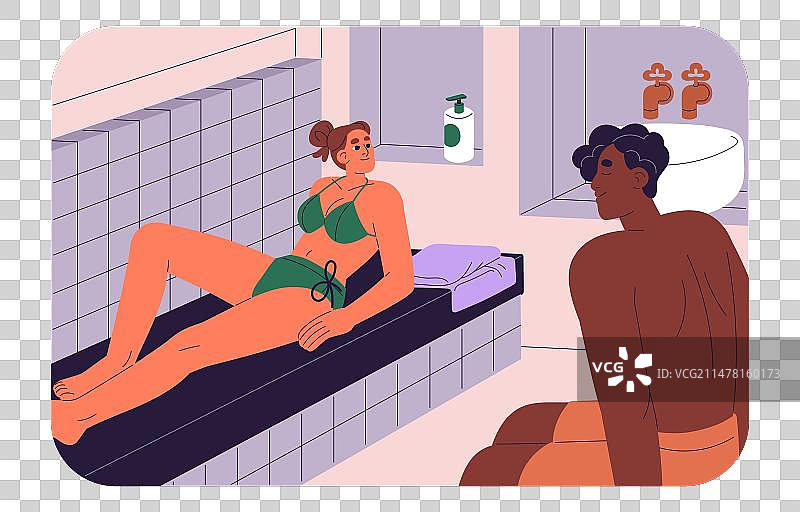 土耳其浴室桑拿与朋友们图片素材