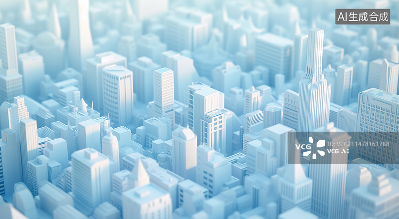 【AI数字艺术】3D 白色城市图片素材