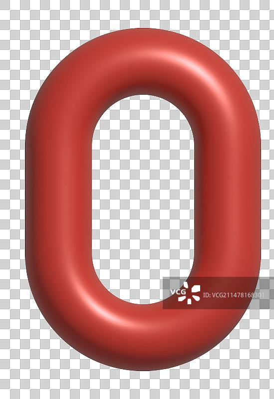 膨胀风3D数字0图片素材